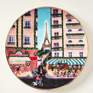 Anthropologie Holiday In The City Dessert Plate Paris 2025 Stoneware New 8.25"